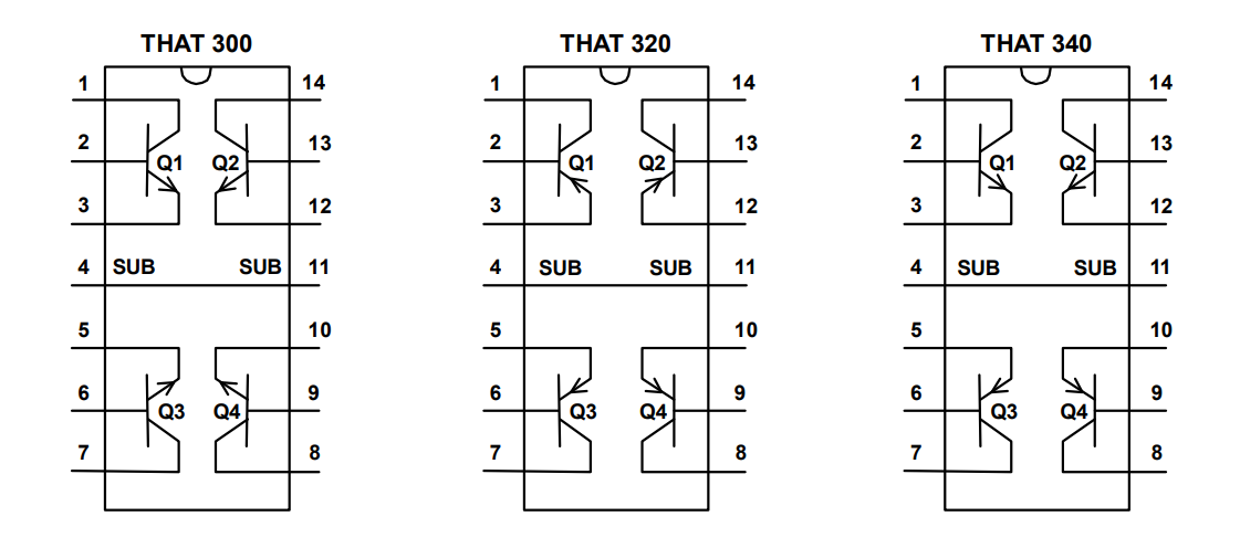 Block Diagram - THAT Corporation 300 Series Low-Noise Matched Transistor Array ICs